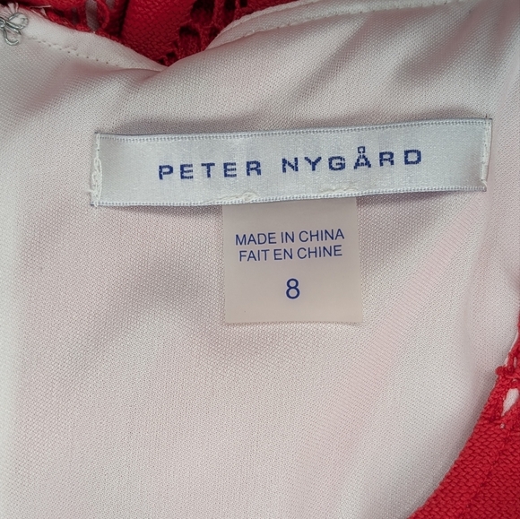 NWT Peter Nygard Red Lace Midi Sheath Sleeveless Dress - Picture 7 of 9